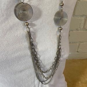 Silver funky swirl necklace - vintage?